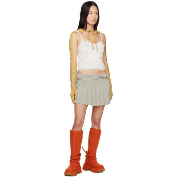  이사 볼더 Isa Boulder Gray Interwoven Miniskirt 231541F090005