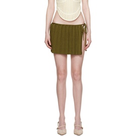 이사 볼더 Isa Boulder Green Pleated Reversible Miniskirt 231541F090022