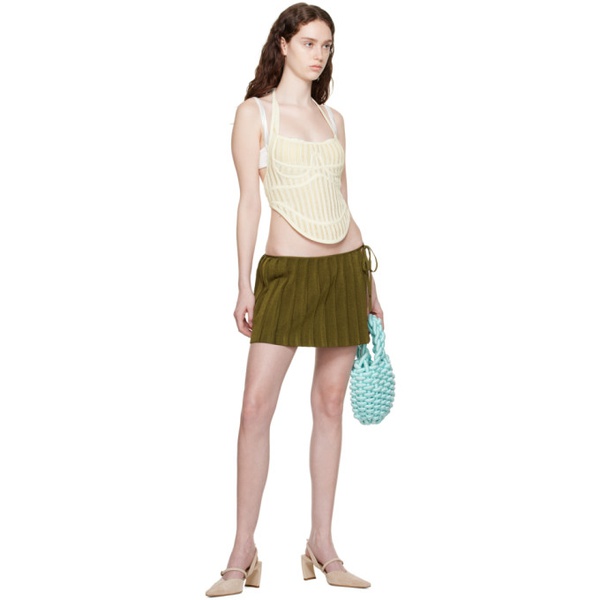  이사 볼더 Isa Boulder Green Pleated Reversible Miniskirt 231541F090022