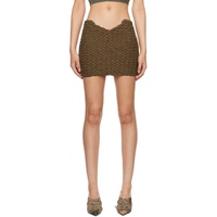 이사 볼더 Isa Boulder SSENSE Exclusive Brown Weaving Miniskirt 232541F090001