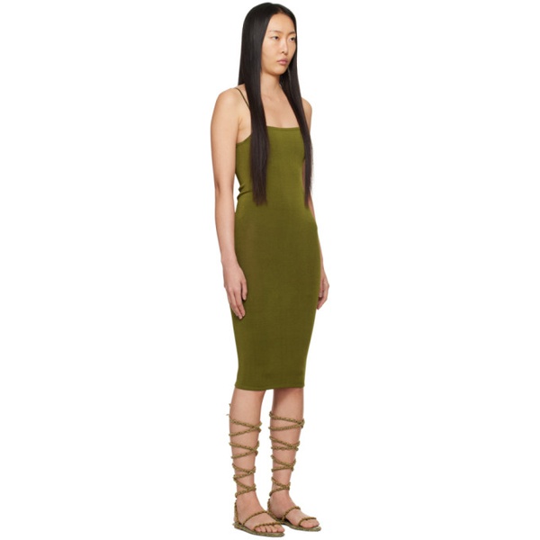  이사 볼더 Isa Boulder SSENSE Exclusive Khaki Jigsaw Midi Dress 241541F054005