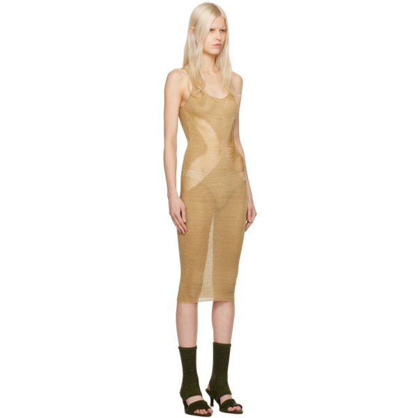  이사 볼더 Isa Boulder SSENSE Exclusive Gold Floater Midi Dress 241541F054007
