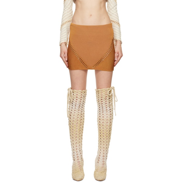  이사 볼더 Isa Boulder SSENSE Exclusive Orange Versatile Miniskirt 241541F090004