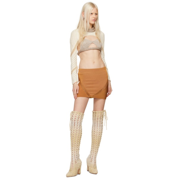  이사 볼더 Isa Boulder SSENSE Exclusive Orange Versatile Miniskirt 241541F090004
