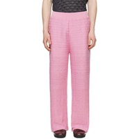 이사 볼더 Isa Boulder SSENSE Exclusive Pink Tick Trousers 241541M191009