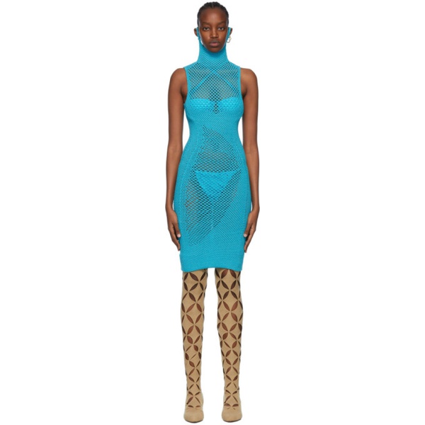  이사 볼더 Isa Boulder Blue Acrylic Mini Dress 221541F052018