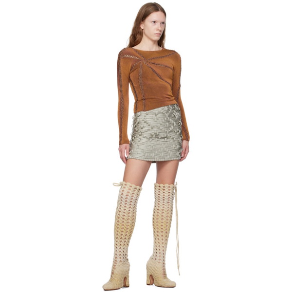  이사 볼더 Isa Boulder SSENSE Exclusive Gray Miniskirt 232541F090010