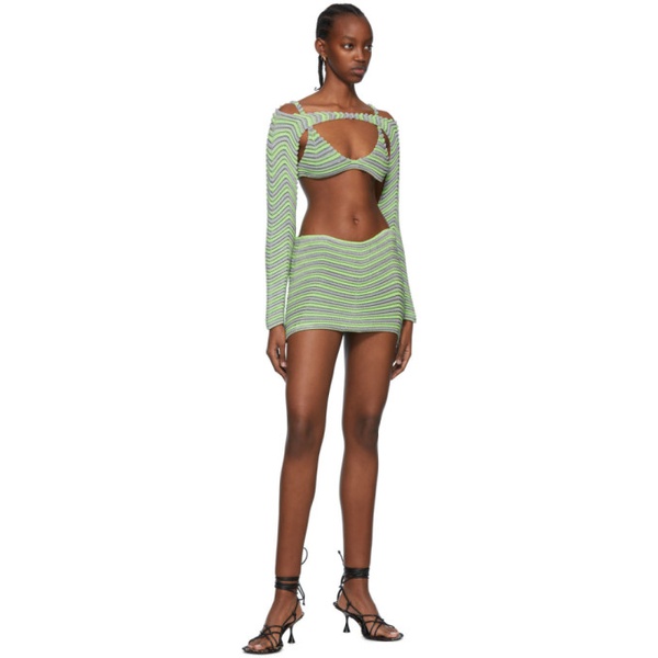  이사 볼더 Isa Boulder Green Bodycurl Mini Skirt 221541F090012