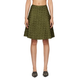 이사 볼더 Isa Boulder SSENSE Exclusive Khaki Fullweave Miniskirt 232541F090002