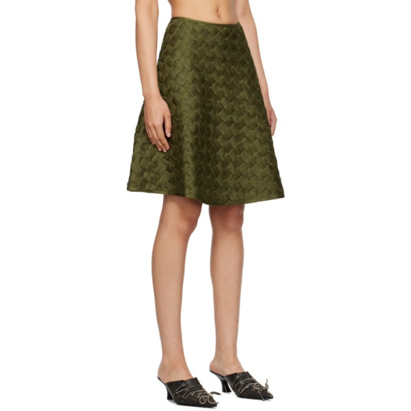  이사 볼더 Isa Boulder SSENSE Exclusive Khaki Fullweave Miniskirt 232541F090002