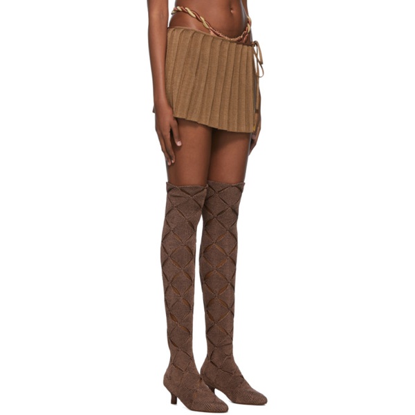 이사 볼더 Isa Boulder Brown Reversible Mini Skirt 221541F090021