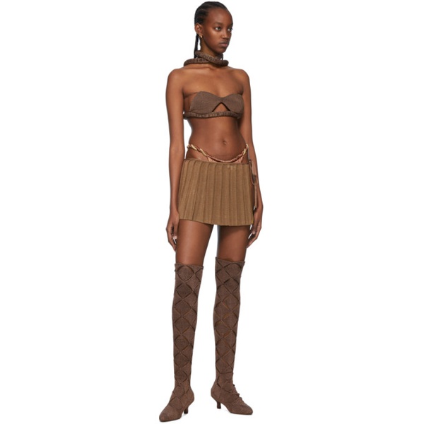 이사 볼더 Isa Boulder Brown Reversible Mini Skirt 221541F090021