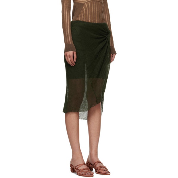  이사 볼더 Isa Boulder Green Wrap Miniskirt 241541F090012