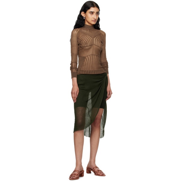 이사 볼더 Isa Boulder Green Wrap Miniskirt 241541F090012