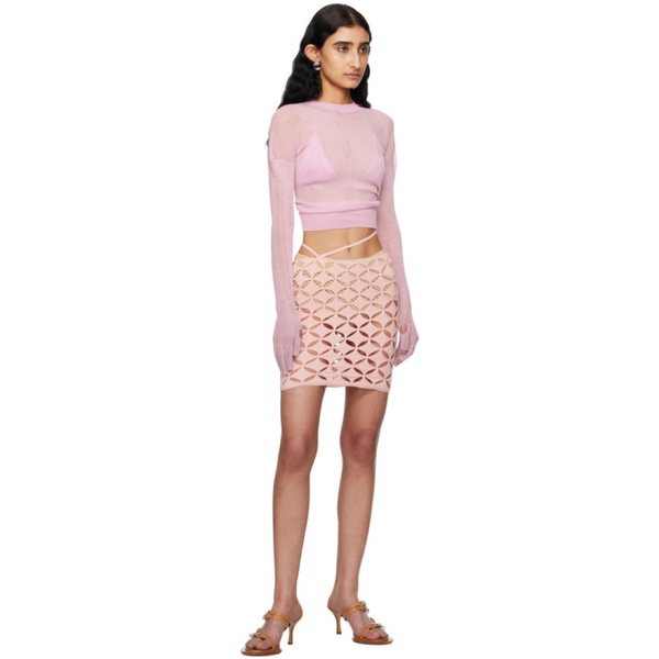  이사 볼더 Isa Boulder SSENSE Exclusive Pink Argyle Centauri Miniskirt 241541F090013