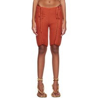 이사 볼더 Isa Boulder SSENSE Exclusive Orange Weavetied Shorts 231541F088001