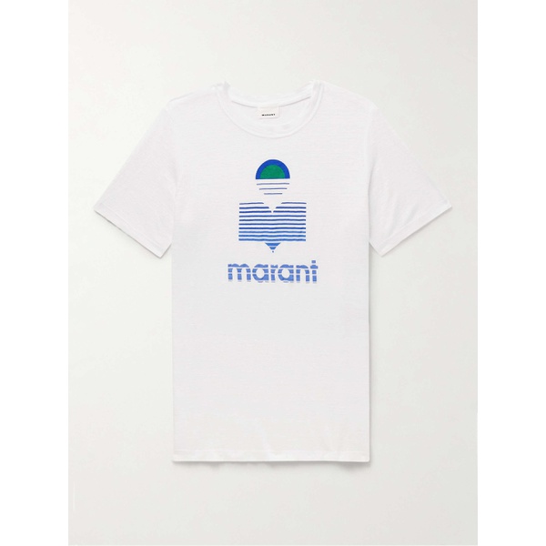 이자벨마랑 이자벨마랑 ISABEL MARANT Karman Logo-Print Linen-Jersey T-Shirt 1647597331682622