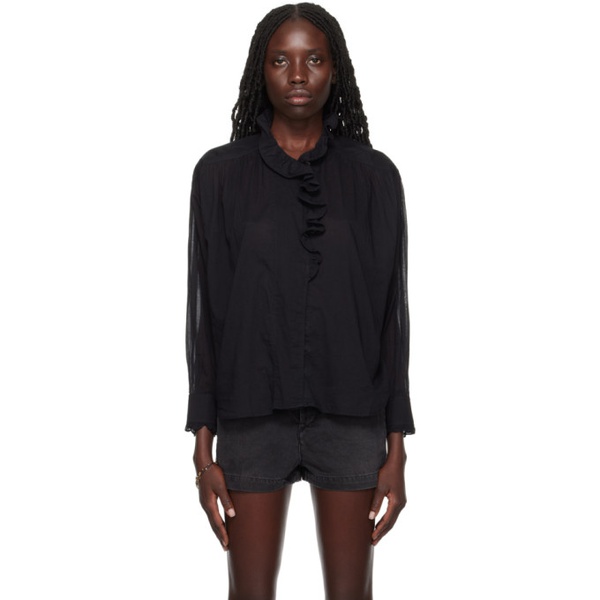 이자벨마랑 이자벨 마랑 에뚜왈 이자벨마랑 Isabel Marant Etoile Black Pamias Shirt 241599F109008