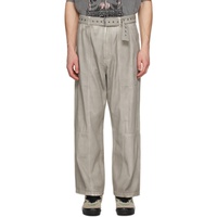 Izzue Gray Belted Trousers 242284M191003