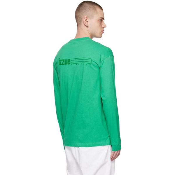  Izzue Green Crewneck Long Sleeve T-Shirt 231284M213006