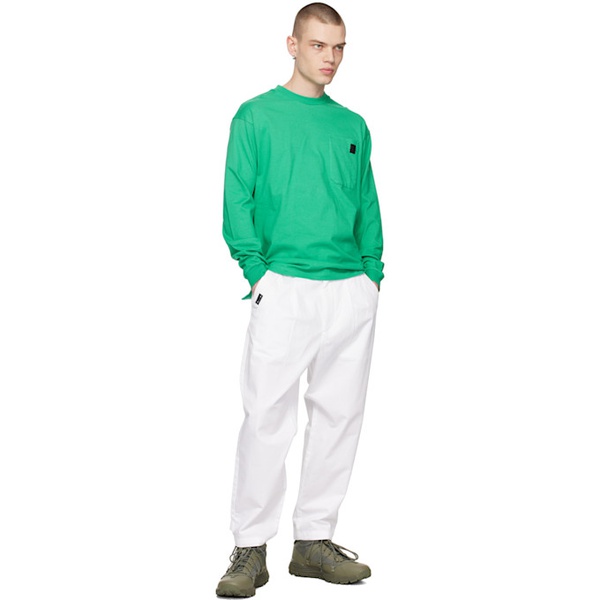  Izzue Green Crewneck Long Sleeve T-Shirt 231284M213006