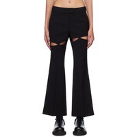 J KOO Black Cutout Trousers 231789F087007