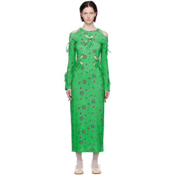  J.Kim Green Yin-Yang Midi Dress 232023F055000