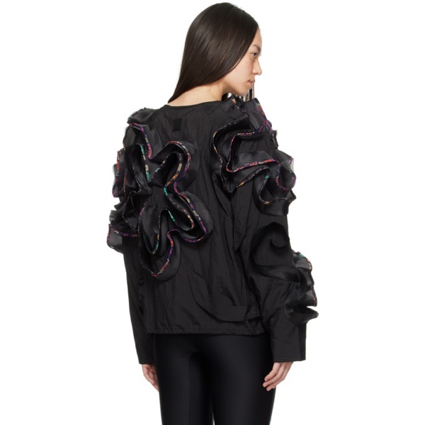  J.Kim Black Quilling Jacket 241023F063000