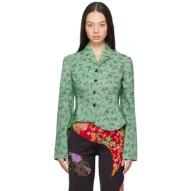 J.Kim Green Vintage Yin Blazer 241023F057000