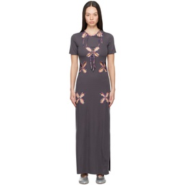 J.Kim Gray Petal Maxi Dress 241023F055005