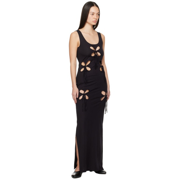  J.Kim Black Staple Petal Maxi Dress 241023F055002