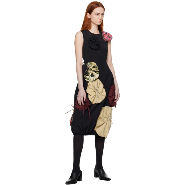  J.Kim Black Pouch Midi Dress 231023F054000