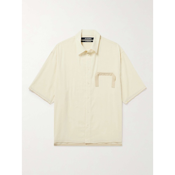  자크뮈스 JACQUEMUS Cabri Webbing-Trimmed Cotton-Poplin Shirt 1647597315603286