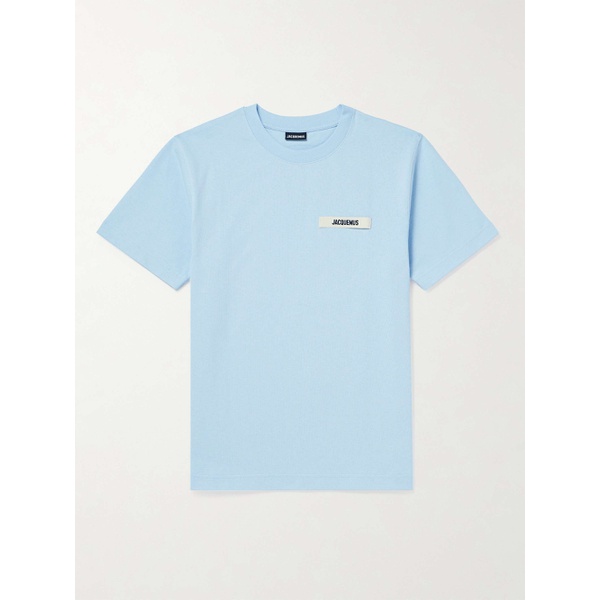  자크뮈스 JACQUEMUS Grosgrain-Trimmed Logo-Embroidered Cotton-Jersey T-shirt 1647597328675681