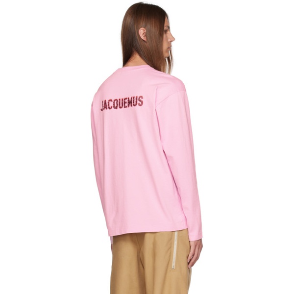  자크뮈스 JACQUEMUS Pink Le Chouchou Le T-Shirt Pavane Manche Longues Long Sleeve T-Shirt 232553M213013