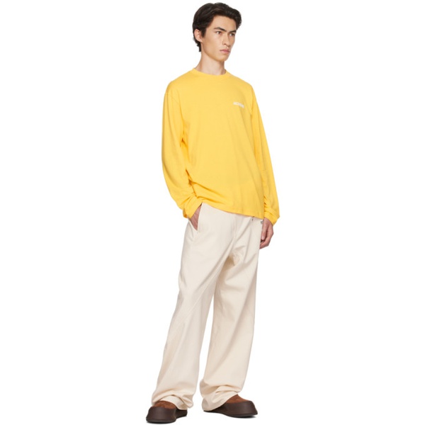  자크뮈스 JACQUEMUS Yellow Le Papier Le T-Shirt Manches Longues Long Sleeve T-Shirt 232553M213007