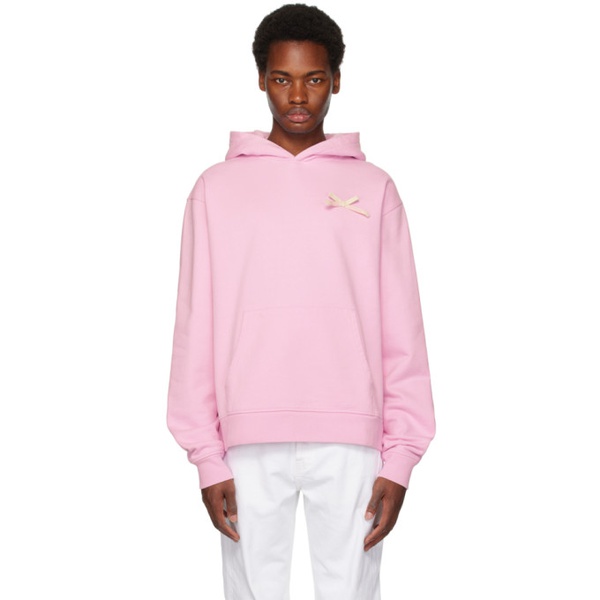  자크뮈스 JACQUEMUS Pink Le Chouchou Le Hoodie Noeud Hoodie 232553M202013