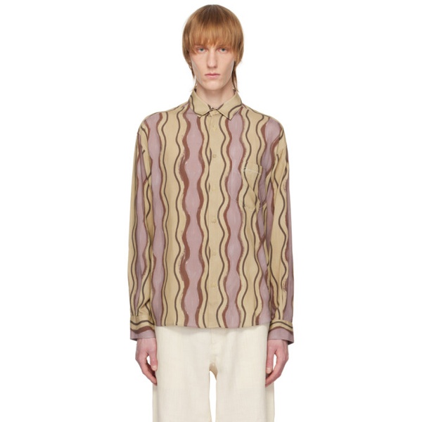  자크뮈스 JACQUEMUS Beige La Chemise Simon Shirt 231553M192013