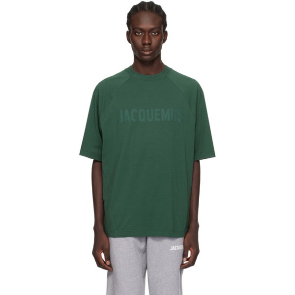  자크뮈스 JACQUEMUS Green Le t-shirt Typo t-shirt 241553M213018