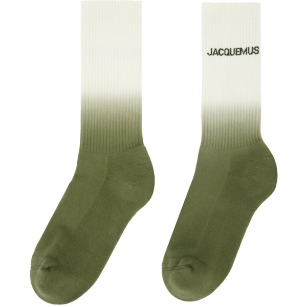  자크뮈스 JACQUEMUS 오프화이트 Off-White & Green Le Chouchou Les chaussettes Moisson Socks 241553M220001