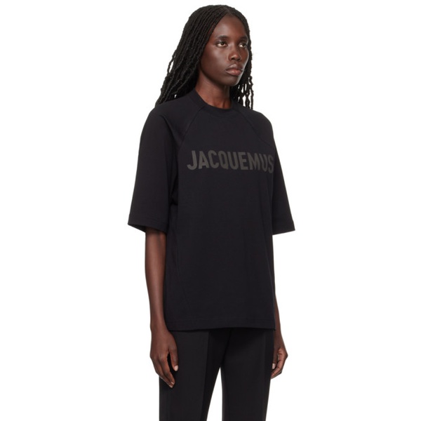  자크뮈스 JACQUEMUS Black Les Classiques Le t-shirt Typo t-shirt 241553F110034