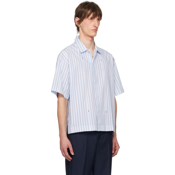  자크뮈스 JACQUEMUS Blue La chemise manches courtes Shirt 241553M192011