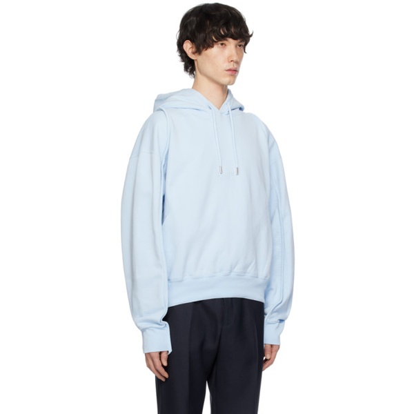  자크뮈스 JACQUEMUS Blue Le sweatshirt Camargue Hoodie 241553M202013