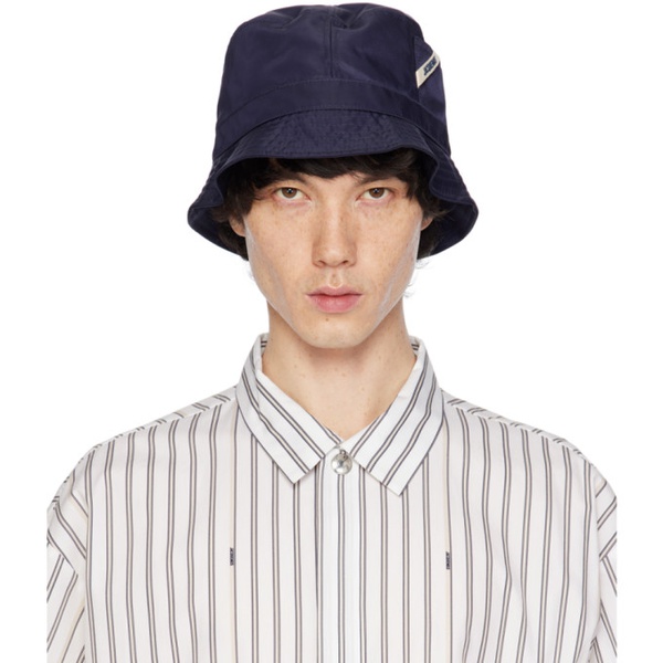  자크뮈스 JACQUEMUS Navy Le bob Ovalie Bucket Hat 241553M140023