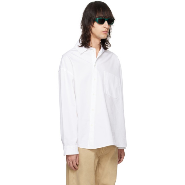  자크뮈스 JACQUEMUS White Les Sculptures La chemise Cuadro Shirt 241553M192026
