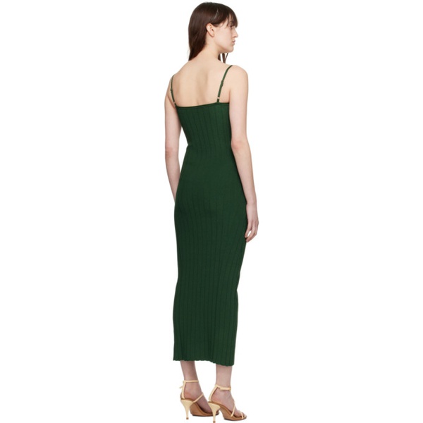  자크뮈스 JACQUEMUS Green Les Sculptures La robe Sierra bretelles Midi Dress 241553F054010