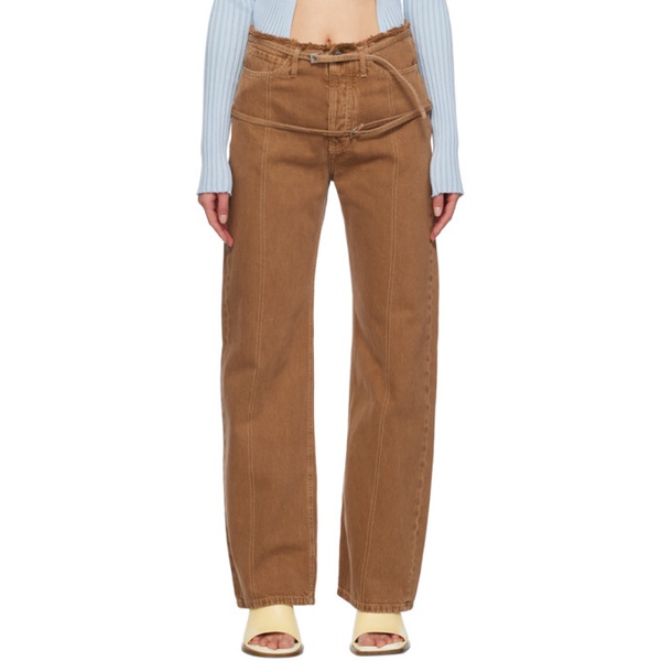  자크뮈스 JACQUEMUS Brown Le Chouchou Le De Nimes Caraco Jeans 232553F069004