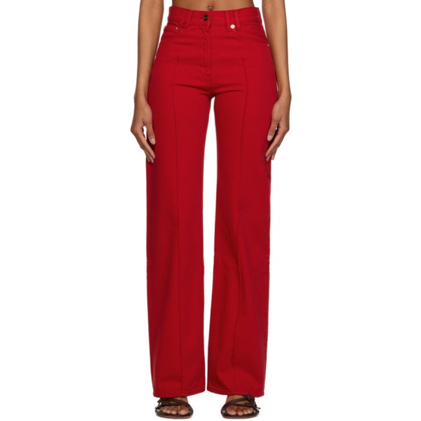  자크뮈스 JACQUEMUS Red Le Raphia Le de Nimes Bordado Jeans 231553F069006