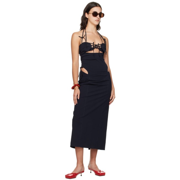  자크뮈스 JACQUEMUS Navy Le Chouchou La Robe Ruban Maxi Dress 232553F054005