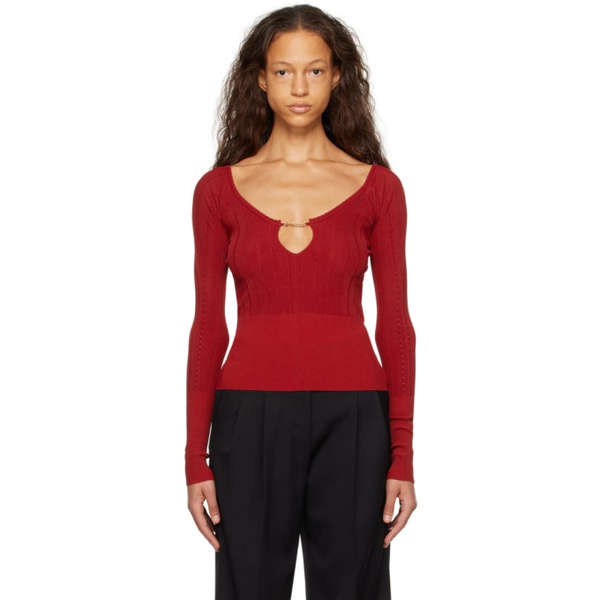  자크뮈스 JACQUEMUS Red Les Sculptures Le haut Pralue Sweater 241553F110009